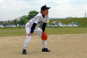 加藤さんのローアングルからのショット